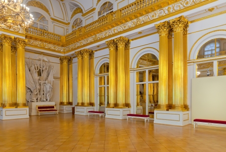 ST.PETERSBURG, RUSSIA - AUGUST 1: Interior of Winter Palace in August 1, 2012 in St.Petersburg, Russia. State Hermitage was founded in 1764. Now it is largest in Russia and one of largest art museumsのeditorial素材