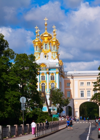 ST.PETERSBURG, RUSSIA - AUGUST 2: Catherine Palace in August 2, 2012 in St.Petersburg, Russia. The former imperial palace.  Building is laid in 1717 on orders of Catherine I. Now a museumのeditorial素材