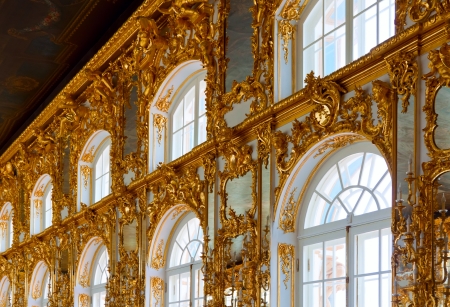 ST.PETERSBURG, RUSSIA - AUGUST 2: Interior of Catherine Palace in August 2, 2012 in St.Petersburg, Russia. The former imperial palace.  Building is laid in 1717 on orders of Catherine I. Now a museumのeditorial素材