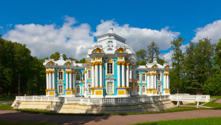 Hermitage Pavilion in Catherine Park at Tsarskoye Selo (Pushkin), St. Petersburg, Russiaのeditorial素材