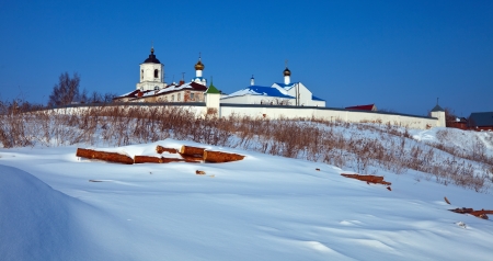 Vasiliev monastery at Suzdal in winter. Russiaの写真素材