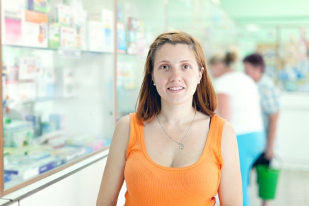 woman at the pharmacy drugstoreの写真素材