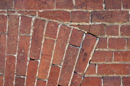 Old red brick wall backgroundの写真素材