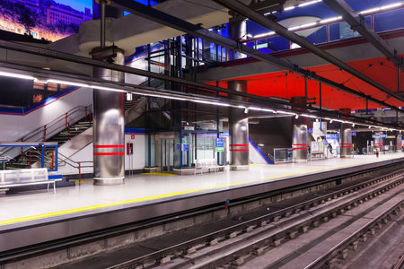 MADRID, SPAIN - APRIL 26:  Madrid Metro in April 26, 2013 in Madrid, Spain. Interior of metro...