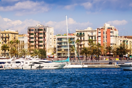 Port Vell and La Barceloneta district in Barcelona. Catalonia, Spain の写真素材