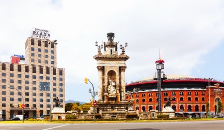 BARCELONA, SPAIN - JUNE 26:  Plaza de Espana with Arena in June 26, 2013 in Barcelona, Spain. Square was built for the Exposicion Universal de Barcelona in 1929のeditorial素材