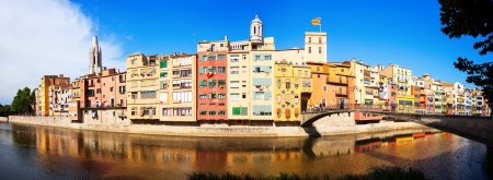 GIRONA, SPAIN - JULY 1: Panorama of Girona in July 1, 2013 in Girona, Spain. 
One of the oldest cities in Europe with a well-preserved medieval buildings.  Population: 96,722  (2011 Census)のeditorial素材