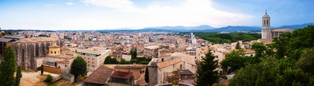 Top panoramic view of european city. Girona,  Cataloniaの写真素材