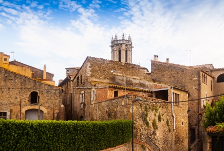 picturesque view of old Catalan village. La Pera, Cataloniaの写真素材