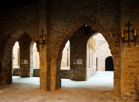 courtyard of Castle of Cardonaのeditorial素材