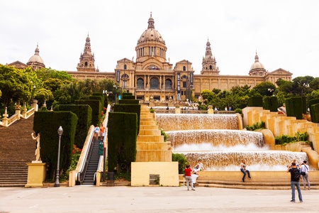 BARCELONA, SPAIN - JUNE 26  National Palace of Montjuic in June 26, 2013 in Barcelona, Spain  National Palace of Montjuic was built for the Exposicion Universal in 1929  Now is National Art Museum のeditorial素材