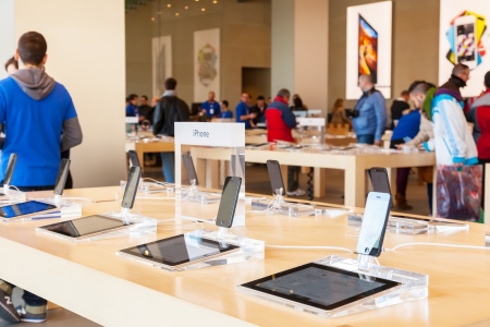 BARCELONA, SPAIN - FEBRUARY 26  Presentation center of Apple Inc in February 26, 2013 in Barcelona, Spain  February 29, 2012 market capitalization of more than   500 billion of USDのeditorial素材