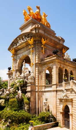 Closeup of Cascada at Parc de la Ciutadella in Barcelona. Catalonia, Spainのeditorial素材