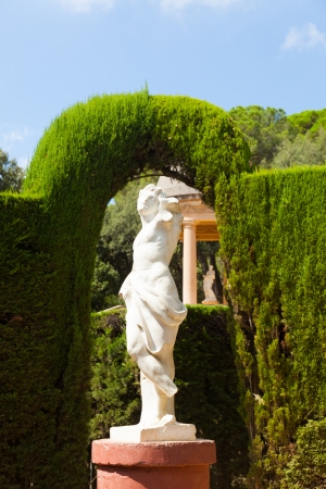 Sculpture at Parc del Laberint d'Horta in Barcelona. Catalonia, Spainの写真素材