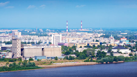   industry district at Nizhny Novgorod in summer. Russiaの写真素材