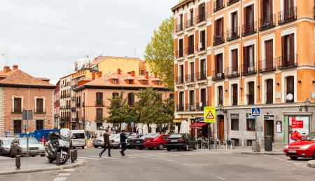MADRID, SPAIN - APRIL 25: European street in April 25, 2013 in Madrid, Spain.It is old centre of capital city のeditorial素材