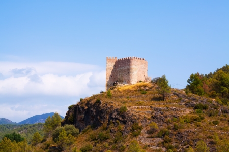 Castillo de Gaibiel on rock in  summer day.  Valencian Community, Spainのeditorial素材