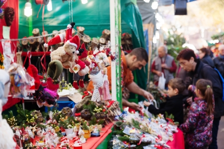 BARCELONA, CATALONIA - DECEMBER 12: Traditional Christmas market near Sagrada Familia on December 12, 2013 in Barcelona, Cataloniaのeditorial素材