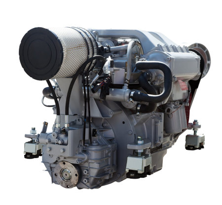 New grey engine. Isolated on white 