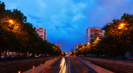 Paseo de la Castellana - most important street at Chamartin district. Madrid, Spainの写真素材