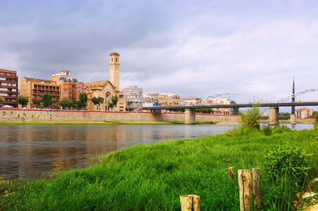 Day view of Ebro in Tortosa, Spainの写真素材