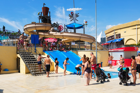 BARCELONA, SPAIN - AUGUST 30, 2014: Water attractions at WaterPark.
Illa Fantasia - is one of largest water parks in Europe, with an area over 110,000 square meters
のeditorial素材