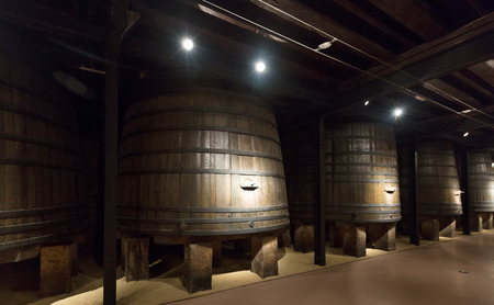 old winery with  wooden barrelsのeditorial素材