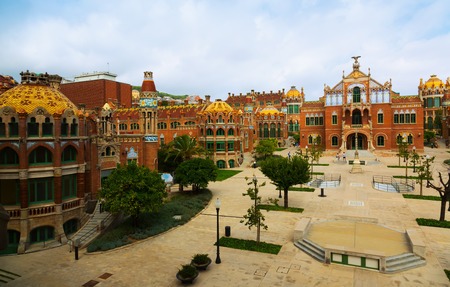 BARCELONA, SPAIN - SEPTEMBER 13, 2014: Hospital de Sant Pau, built between 1901 and 1930 in Barcelonaのeditorial素材