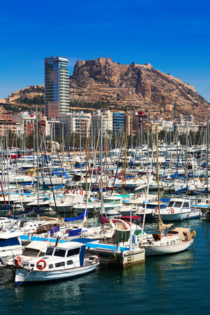  ALICANTE, SPAIN - APRIL 14, 2014: View of Port with many yachts. Alicanteのeditorial素材