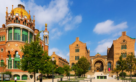 BARCELONA, SPAIN - SEPTEMBER 13, 2014: Hospital of  Holy Cross and Saint Paul in Barcelona. Cataloniaのeditorial素材