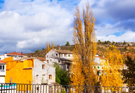 Autumn landscape at Trillo in fall. Guadalajaraの写真素材