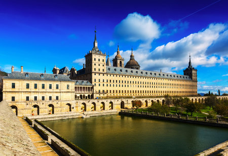 El Escorial. View of Royal Palace in sunny novemberのeditorial素材