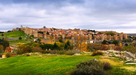 general view of Avila  in november. Spain