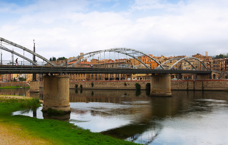 Bridge called Pont de l'Estat over Ebre  in Tortosa, Spainの写真素材
