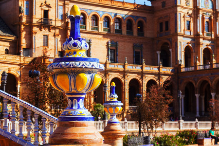 Closeup of Plaza de Espana at Seville.  Spainのeditorial素材