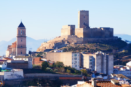 Alcaudete with castle and old church. Province of Jaen, Spainのeditorial素材