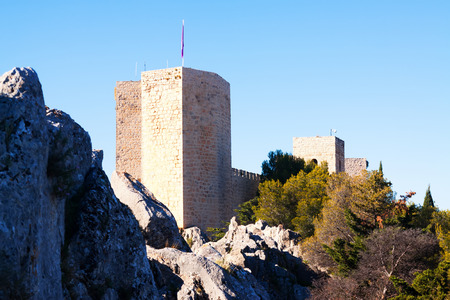 Saint Catherine Castle  at cliff  in Jaen. Spainのeditorial素材