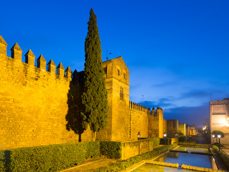 Alcazar of Cordoba in winter evening. Andalusia,  Spainのeditorial素材