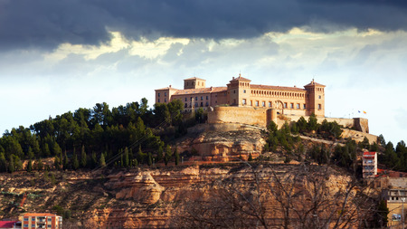 Castle of Alcaniz in winter.  Aragon, Spainのeditorial素材