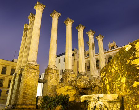 Wide angle shot of Ancient Roman temple in evening.  Cordoba, Spainの写真素材
