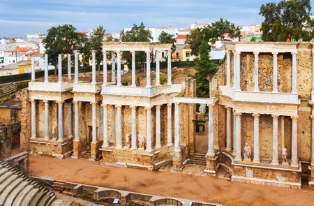 Day view of Antique  Roman Theatre at Merida.  Spainの写真素材