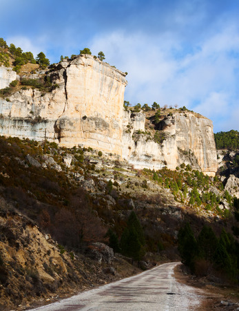 Road through the mountains.  Alto Tajo. Guadalajara, Spainの写真素材