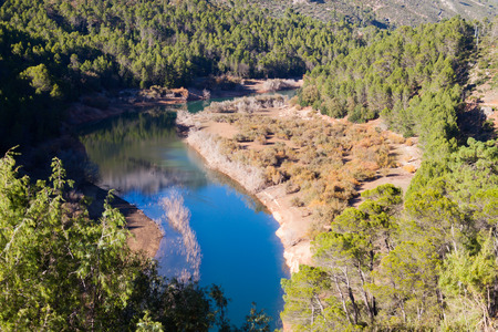 Forest river in mountains. Guadalquivir river, Andalusia,  Spainの写真素材