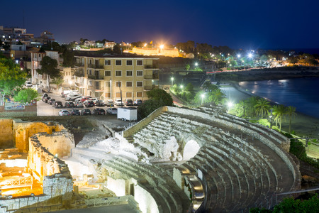 The Roman amphitheater in evening time. Tarragona, Spainの写真素材