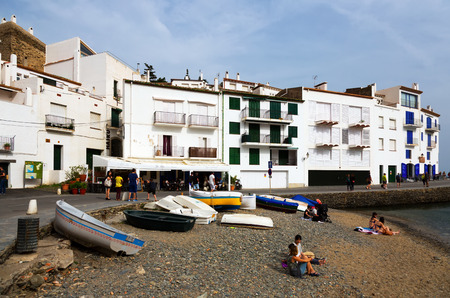 CADAQUES, SPAIN - MAY 14, 2015: Seaside street of  mediterranean town. Cadaquesのeditorial素材