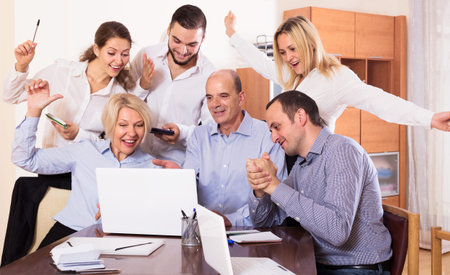 young business people during conference call indoors