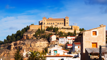 Castle of Alcaniz in winter.   Spainの写真素材