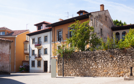Street of old part at  Llanes. Asturias, Spainのeditorial素材