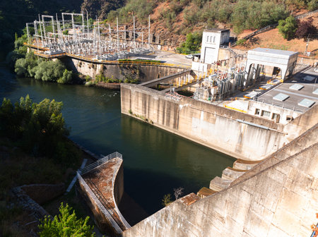 water power plant on Bibei river. Galicia, Spain