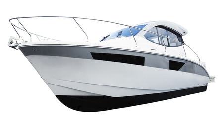 New motor motor boat. Isolated over white backgroundの写真素材